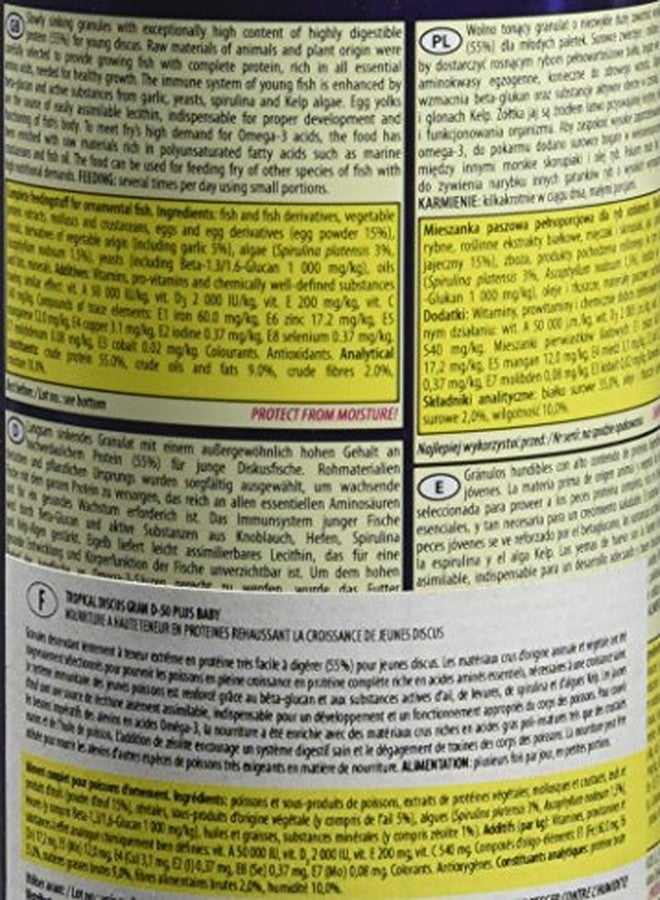 Tropical Discus Gran D-50 Plus Baby for Small Discus Fish 250ml/130g (Item Code- 60674) - Image 4